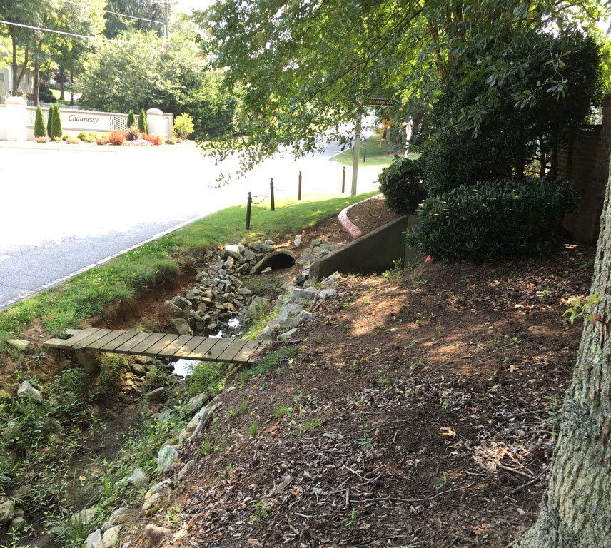 drainage pipe along Roper Mountain Road