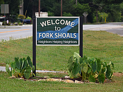 Photo of Welcome to Fork Shoals town sign